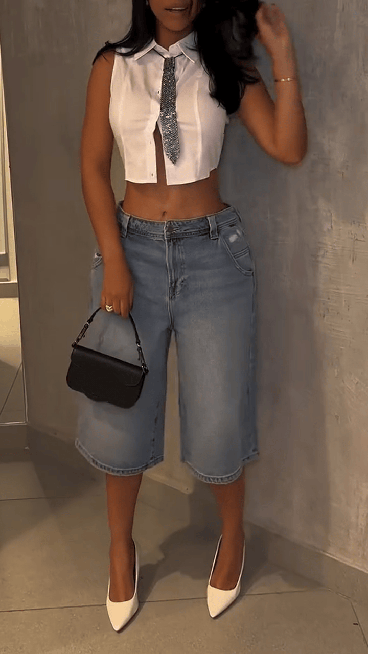 Women's Collar Short Top+ Pants Casual Suit - MATCHING MASTER