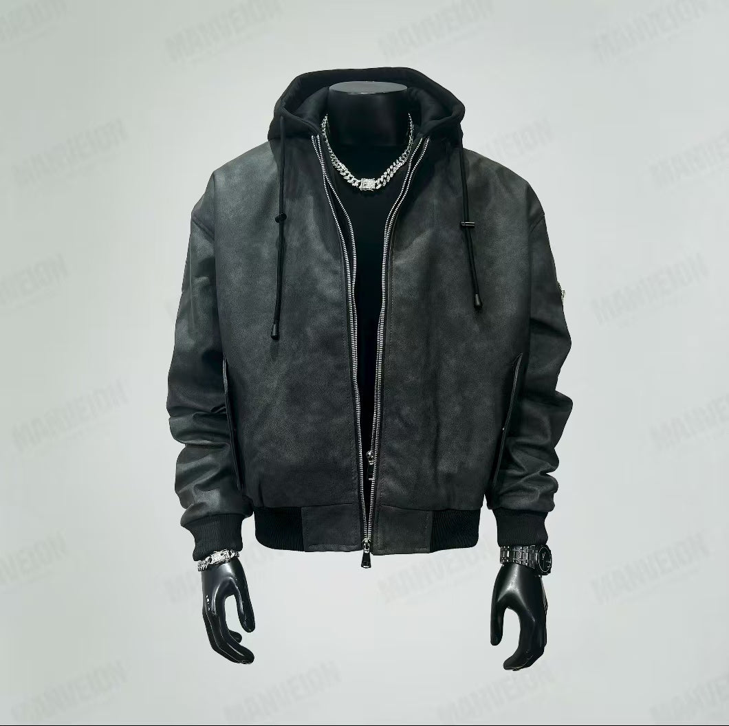 Waxed vintage leather flight jacket - MATCHING MASTER