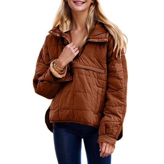 Ladies' Oversized Hooded Pullover Puffer Jacket