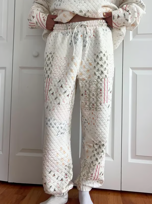 🎅Christmas Bestseller! ❄️🧣Christmas Holiday Quilted Mockneck Sweatshirt Set