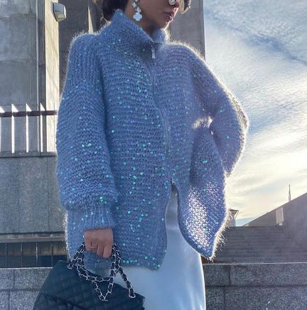 Ladies' Sparkling Sweater Cardigan