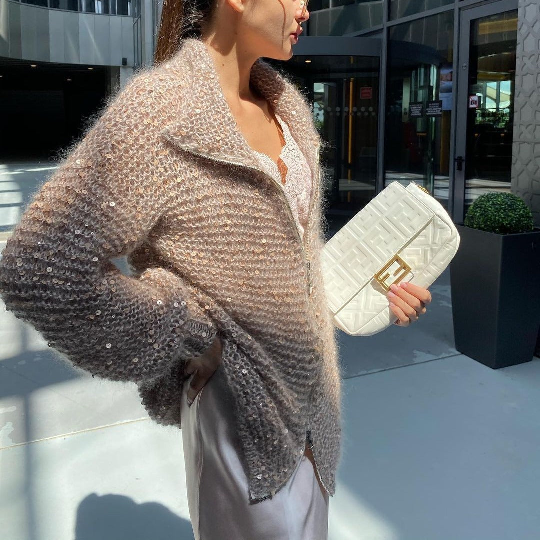 Ladies' Sparkling Sweater Cardigan
