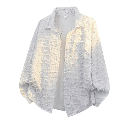 Fringed plaid long-sleeved jacket - MATCHING MASTER