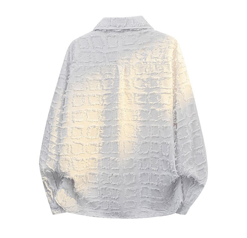 Fringed plaid long-sleeved jacket - MATCHING MASTER