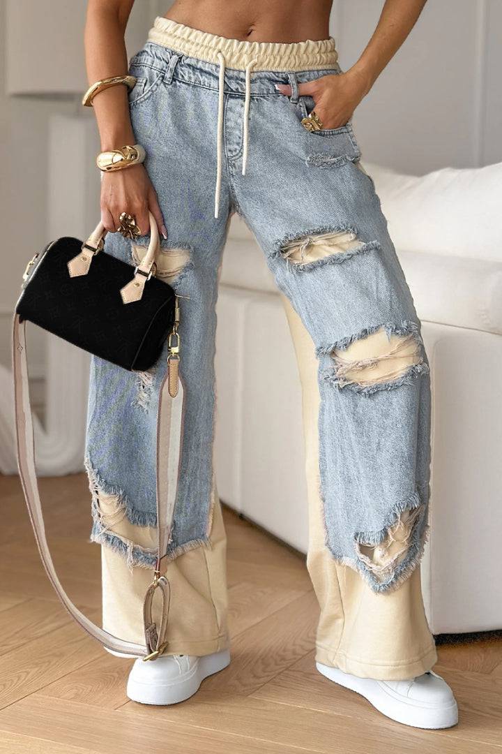 Ripped Denim Pants - MATCHING MASTER