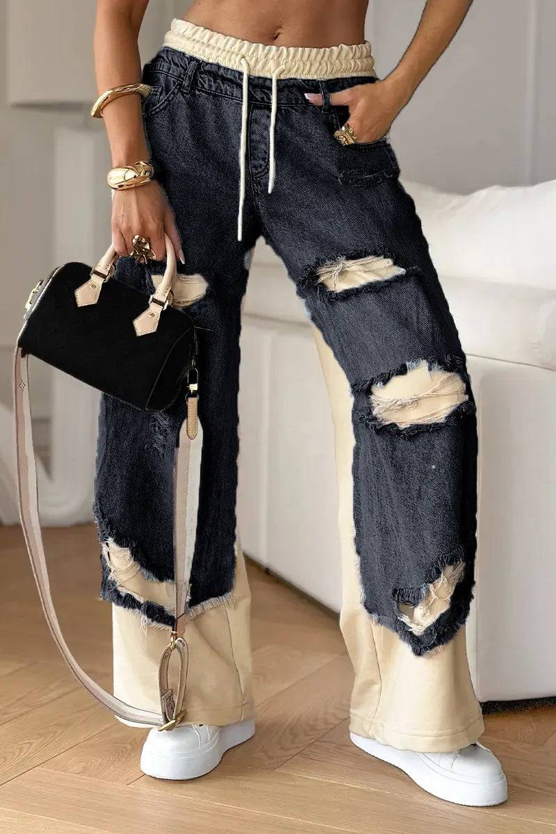Ripped Denim Pants - MATCHING MASTER