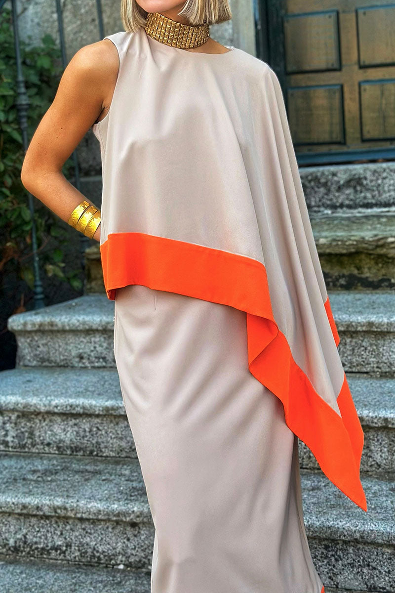 Women's Round Neck Color Matching Holiday Leisure Suit