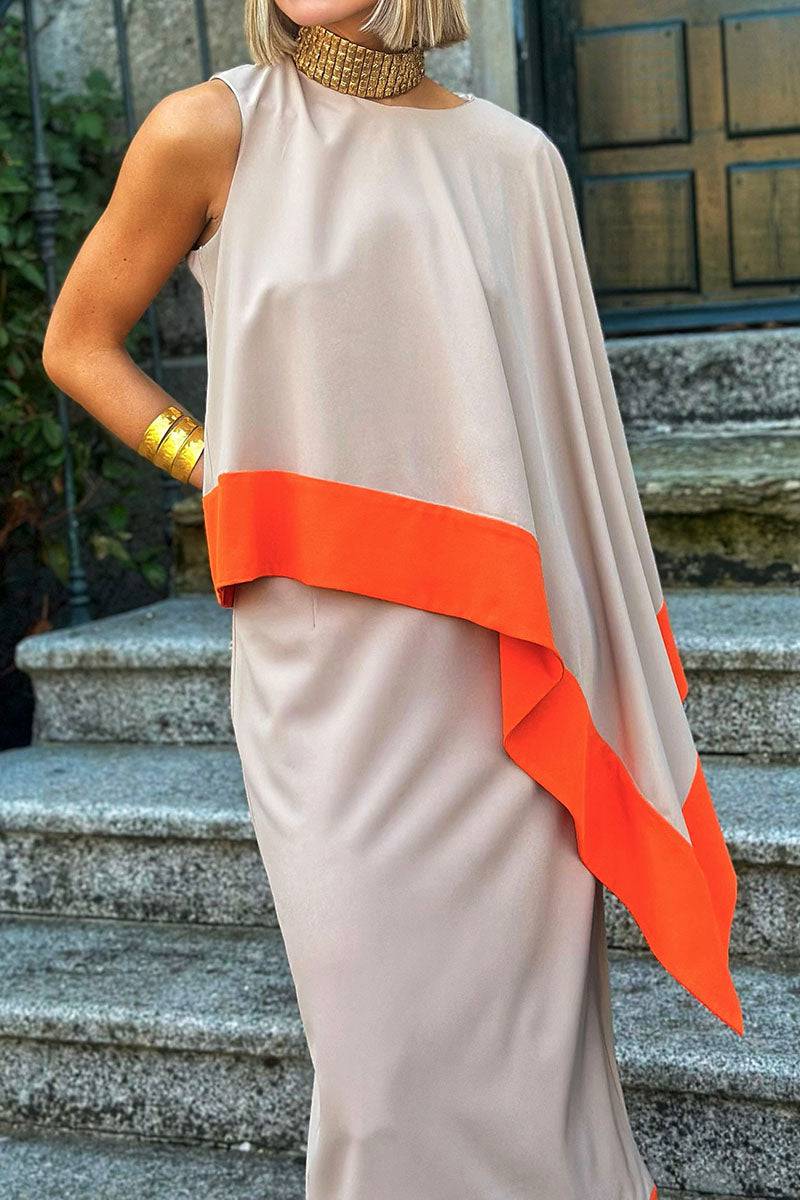 Women's Round Neck Color Matching Holiday Leisure Suit - MATCHING MASTER