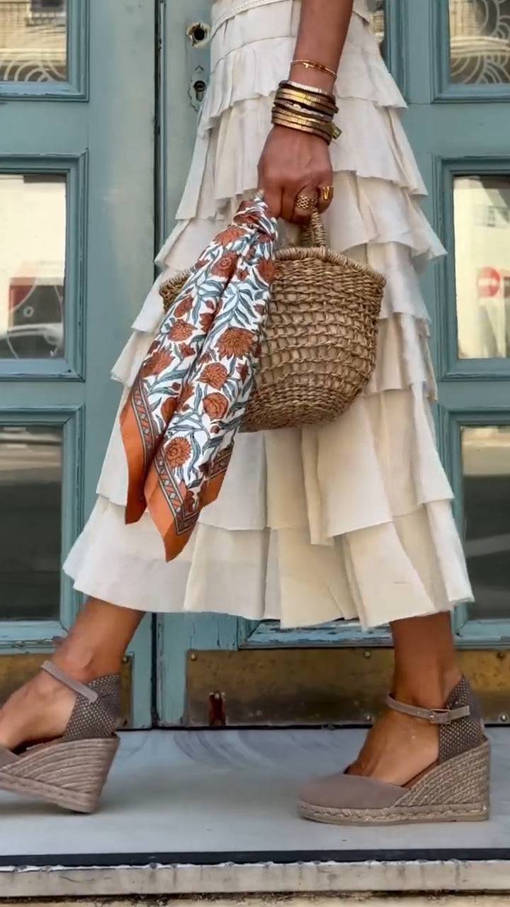 Women's Round Neck Top+ Patchwork Skirt Solid Color Casual Set - MATCHING MASTER