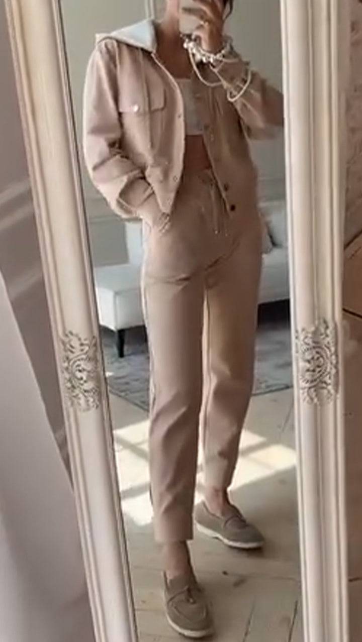 Ladies Lapel Breasted Jacket + Pants Casual Suit - MATCHING MASTER