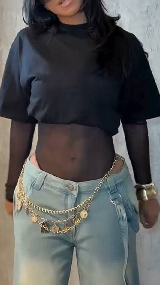 Ladies Interior Jumpsuit+ Top Solid Color Spicy Girl Casual Set - MATCHING MASTER