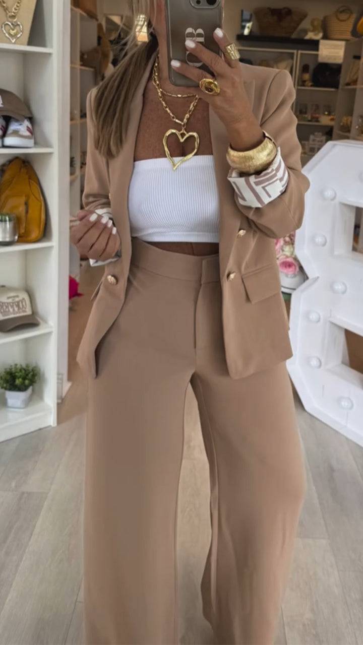 Ladies Collar Jacket+ Pants Style Commuting Suit - MATCHING MASTER