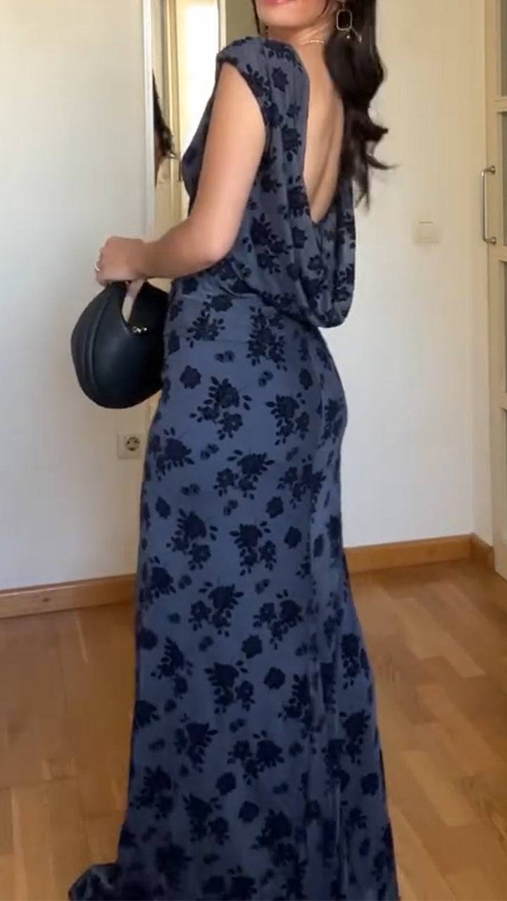 Ladies Round Neck Printed Top+ Skirt Elegant Temperament Set - MATCHING MASTER