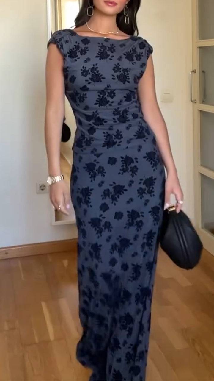 Ladies Round Neck Printed Top+ Skirt Elegant Temperament Set - MATCHING MASTER