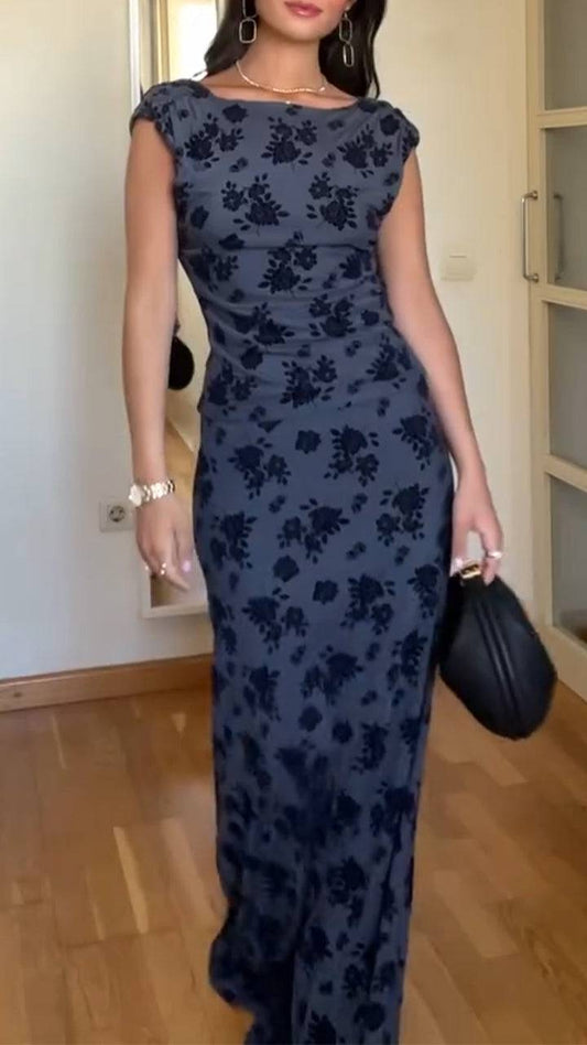 Ladies Round Neck Printed Top+ Skirt Elegant Temperament Set - MATCHING MASTER