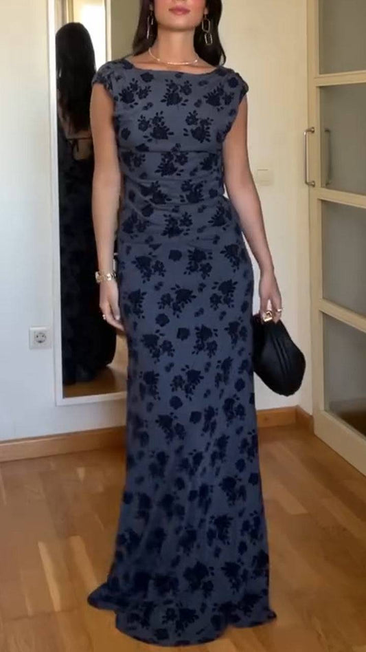 Ladies Round Neck Printed Top+ Skirt Elegant Temperament Set - MATCHING MASTER