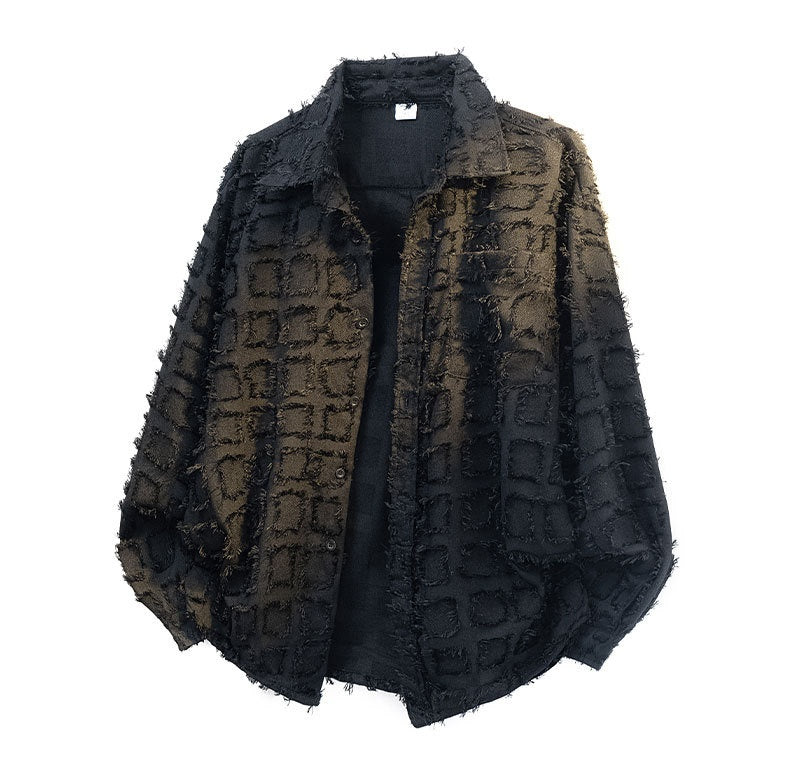 Fringed plaid long-sleeved jacket - MATCHING MASTER