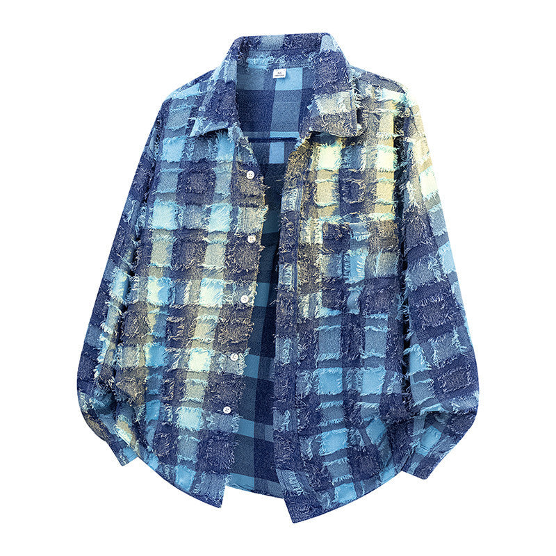 Fringed plaid long-sleeved jacket - MATCHING MASTER