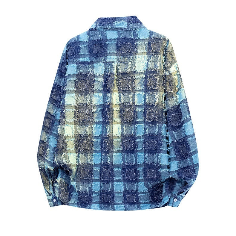 Fringed plaid long-sleeved jacket - MATCHING MASTER