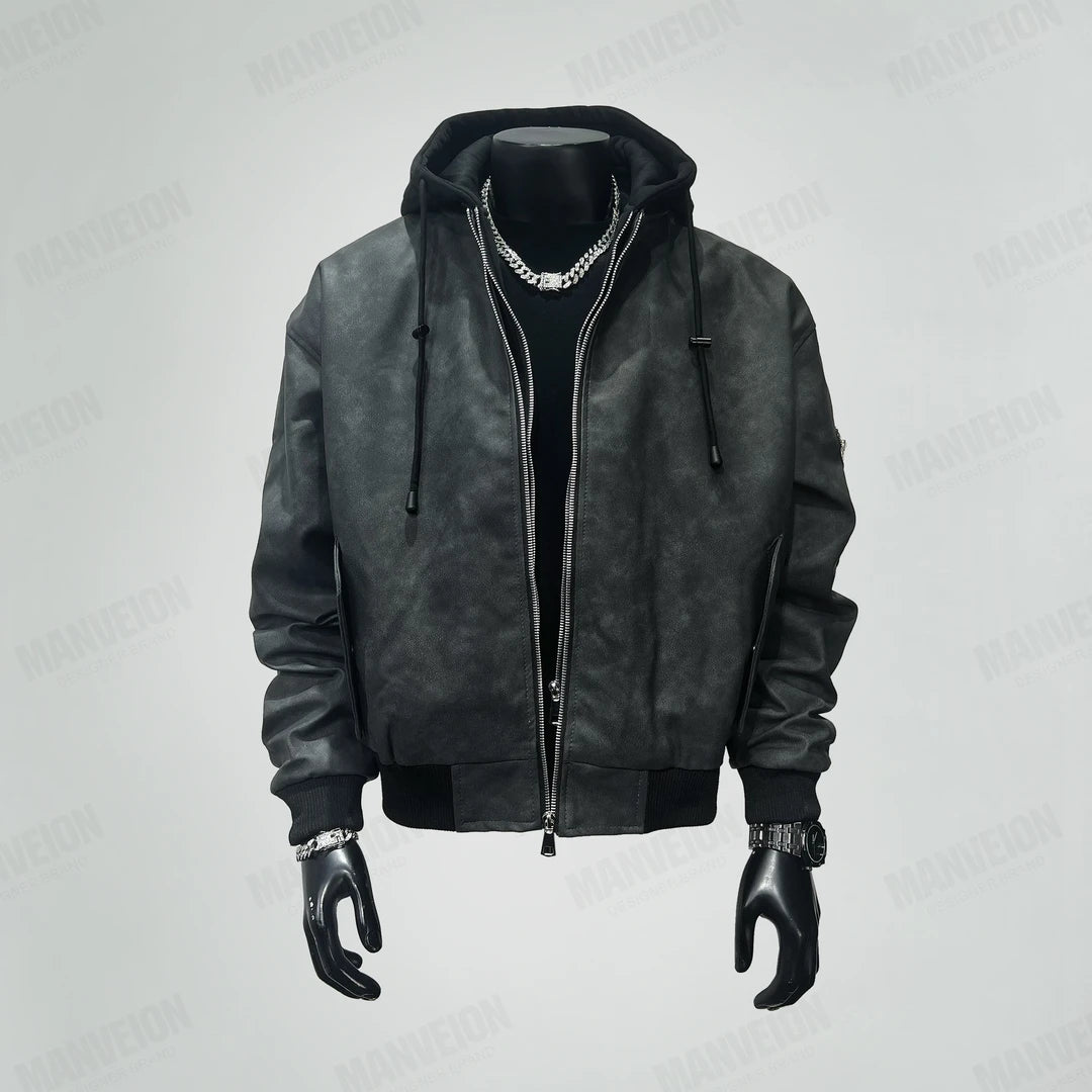 Waxed vintage leather flight jacket - MATCHING MASTER