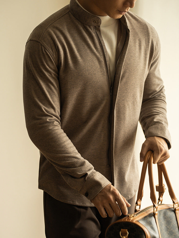 Woolen zipper long-sleeved shirt - MATCHING MASTER