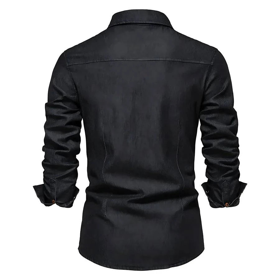 AdaptiveFit Cotton Denim Shirt: Men's Fit - MATCHING MASTER