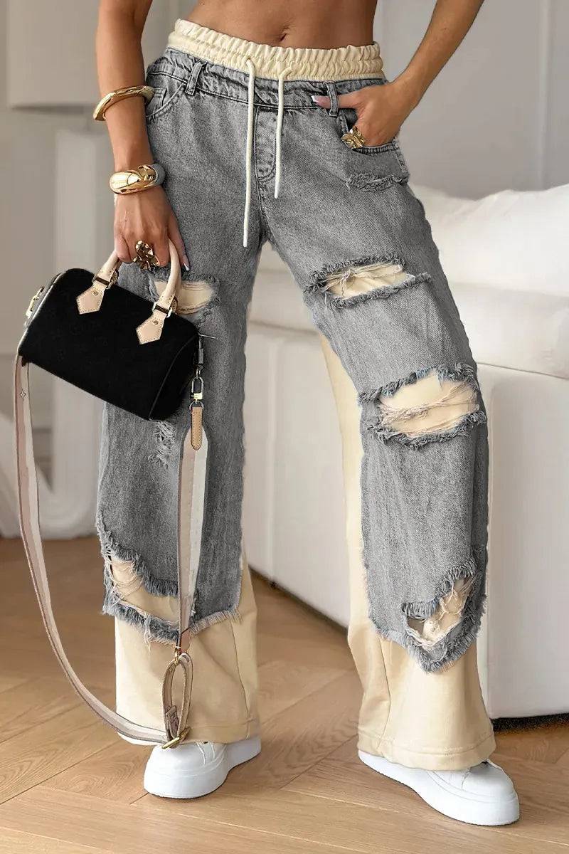 Ripped Denim Pants - MATCHING MASTER