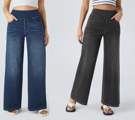 SUPER STRETCH WIDE LEG HIGH WAIST JEANS (Get two for a bigger discount)
