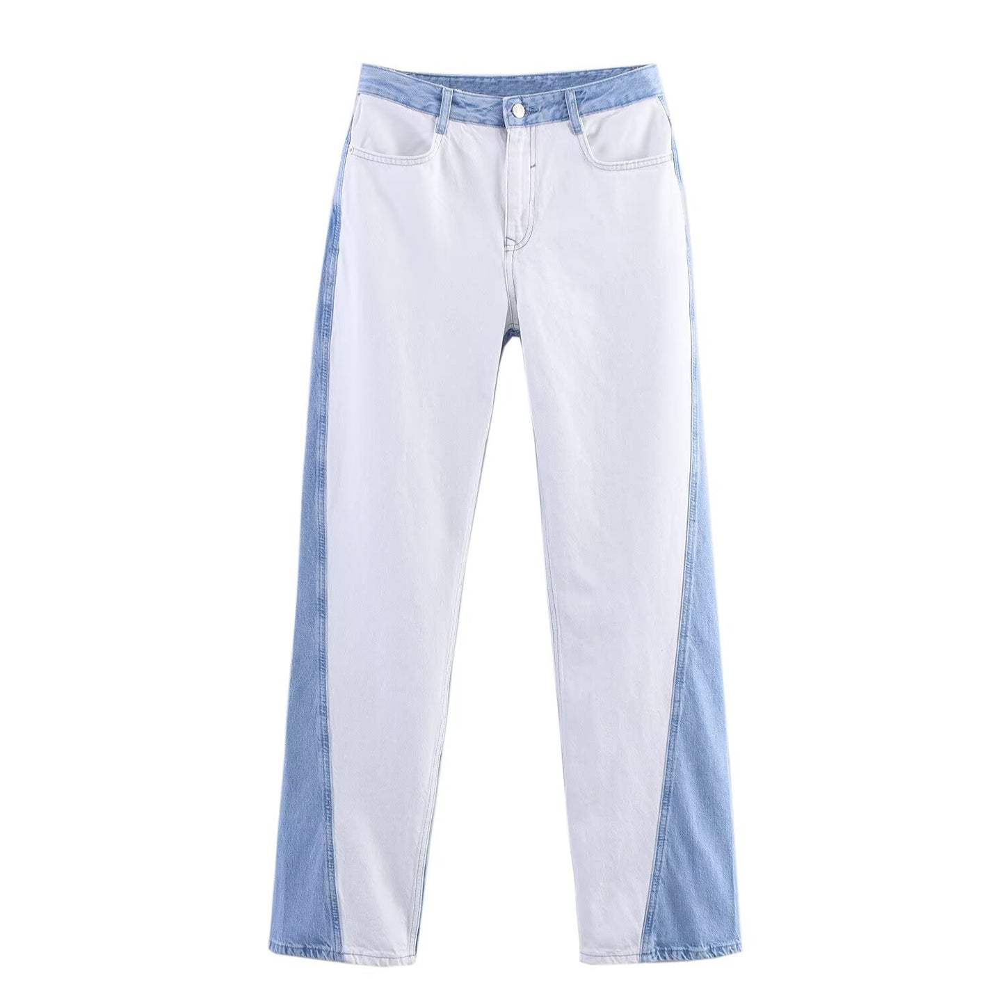 Ladies Collar and Buckle Splicing Top+ Pants with A Casual Temperament Suit - MATCHING MASTER