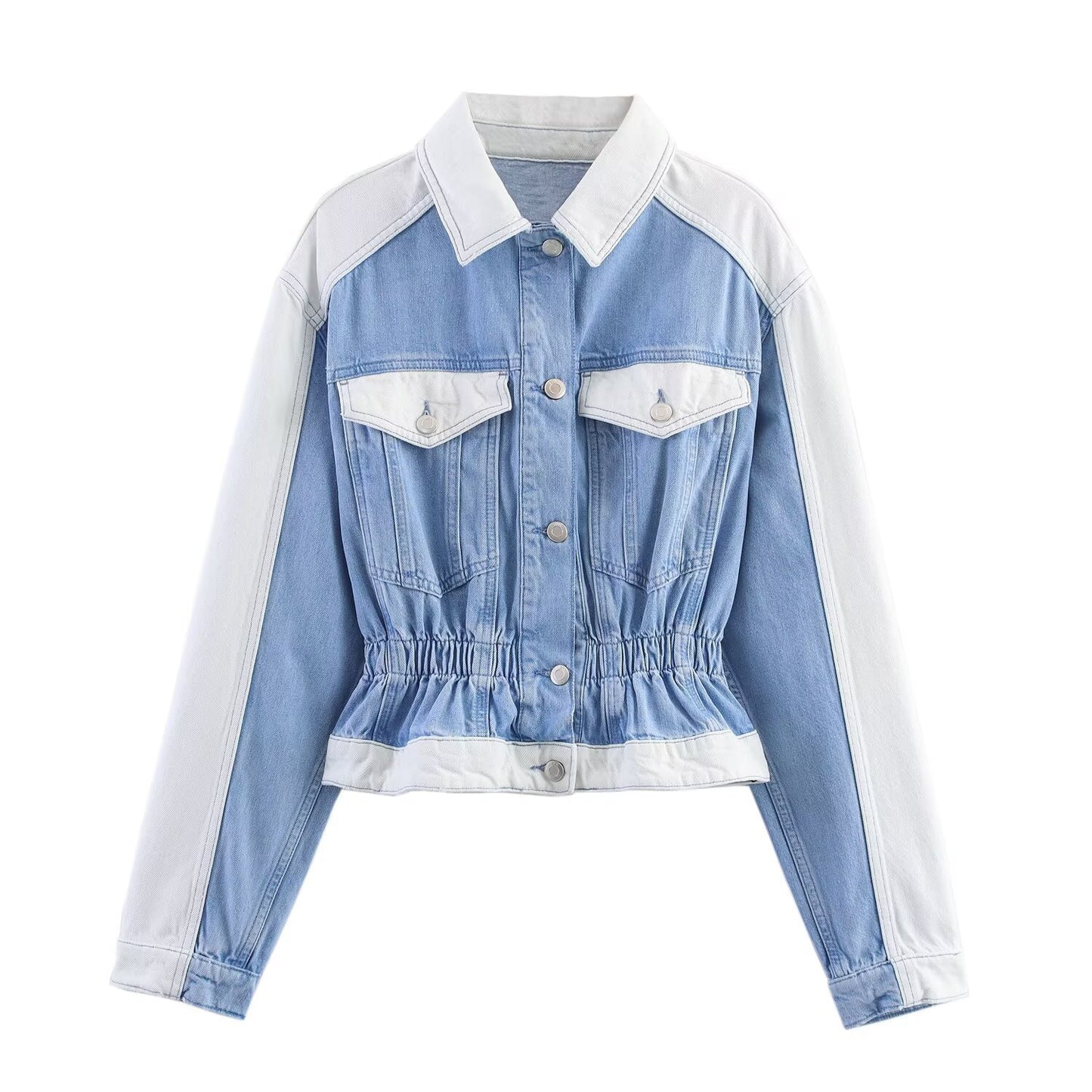 Ladies Collar and Buckle Splicing Top+ Pants with A Casual Temperament Suit - MATCHING MASTER