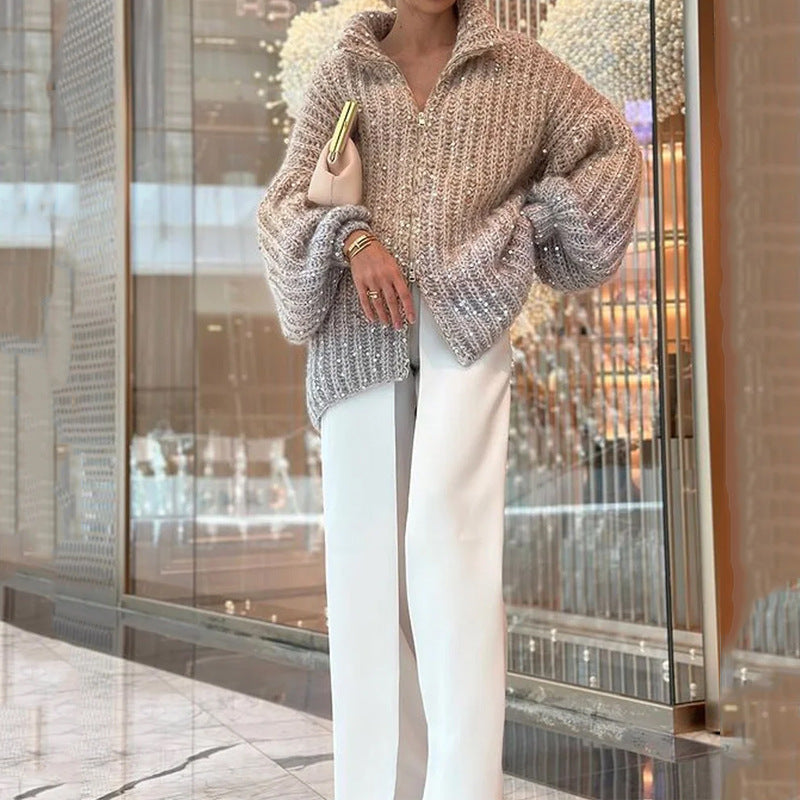 Ladies' Sparkling Sweater Cardigan