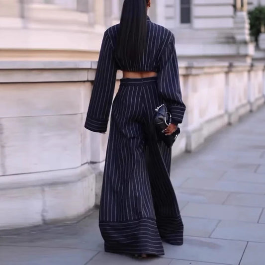 STRICTLY BUSINESS PINSTRIPE BLOUSE - MATCHING MASTER