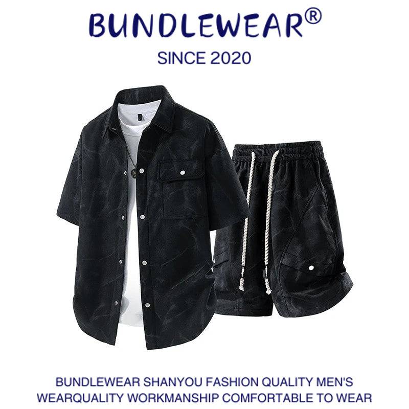 Men's summer tie-dye ice-feel two-piece suit - MATCHING MASTER