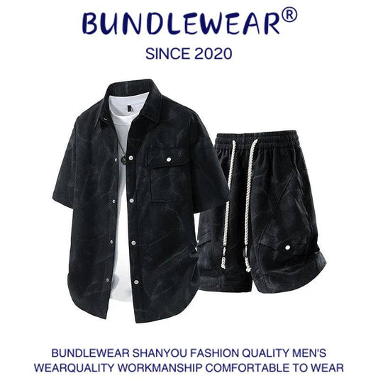 Men's summer tie-dye ice-feel two-piece suit - MATCHING MASTER