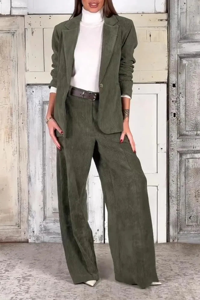 Ladies Casual Commuting Corduroy Suit - MATCHING MASTER