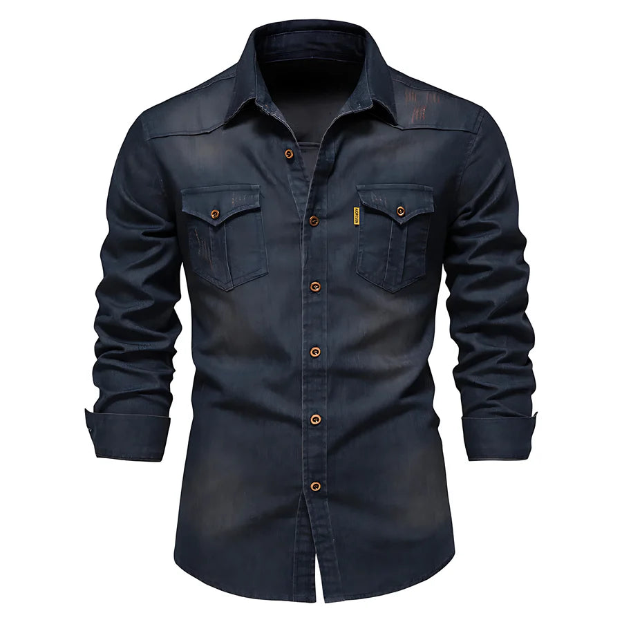 AdaptiveFit Cotton Denim Shirt: Men's Fit