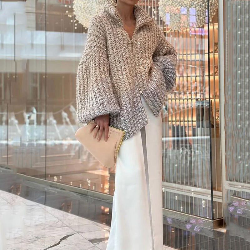 Ladies' Sparkling Sweater Cardigan