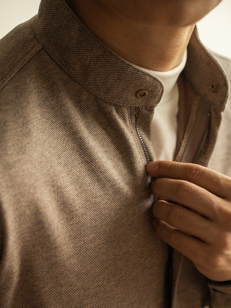 Woolen zipper long-sleeved shirt - MATCHING MASTER