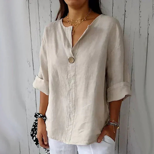 Ladies' Cotton And Linen Shirt - MATCHING MASTER