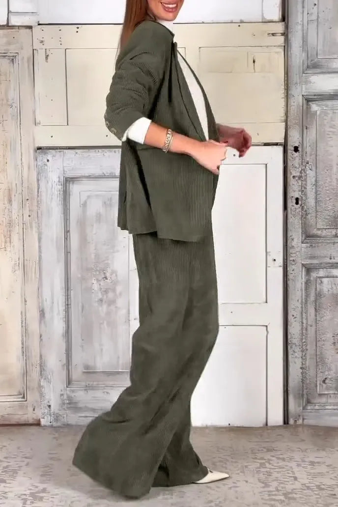 Ladies Casual Commuting Corduroy Suit - MATCHING MASTER