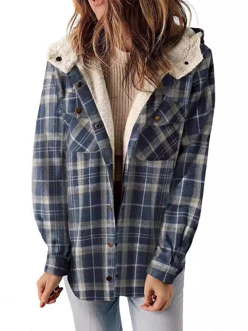 Winter Casual Plaid Hooded Wool Coat - MATCHING MASTER