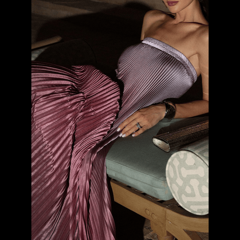 🌸Spring Sale💐 Ombre Pleated Strapless Evening Dress - MATCHING MASTER