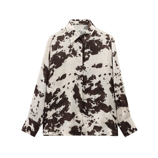 Animal print textured midi shirt and skirt set - MATCHING MASTER