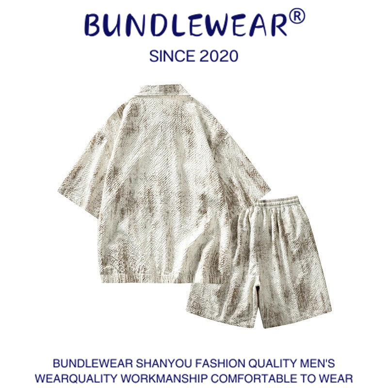 Men's summer tie-dye suit