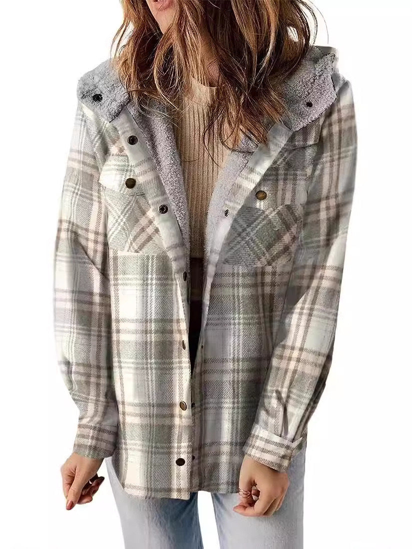 Winter Casual Plaid Hooded Wool Coat - MATCHING MASTER