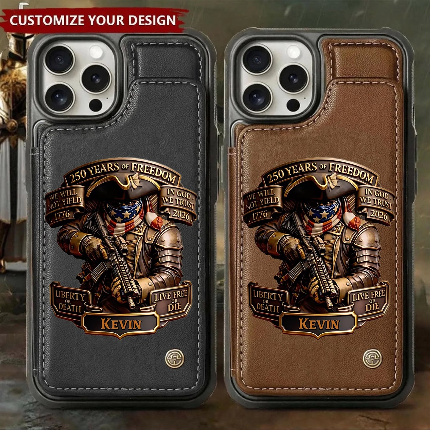 Live Free Tribute 250 Years Custom Wallet Phone Case - BundleWear