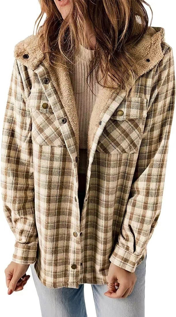 Winter Casual Plaid Hooded Wool Coat - MATCHING MASTER