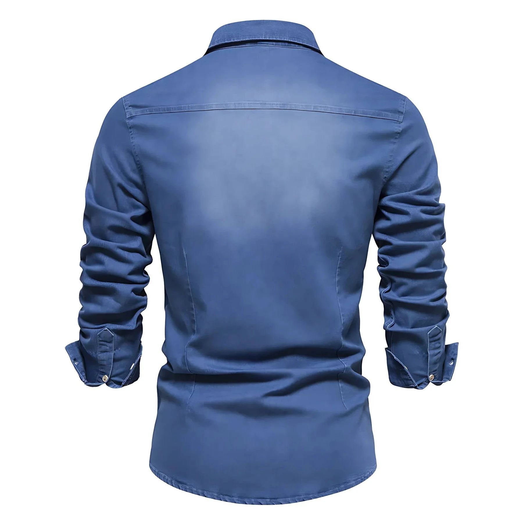 AdaptiveFit Cotton Denim Shirt: Men's Fit - MATCHING MASTER