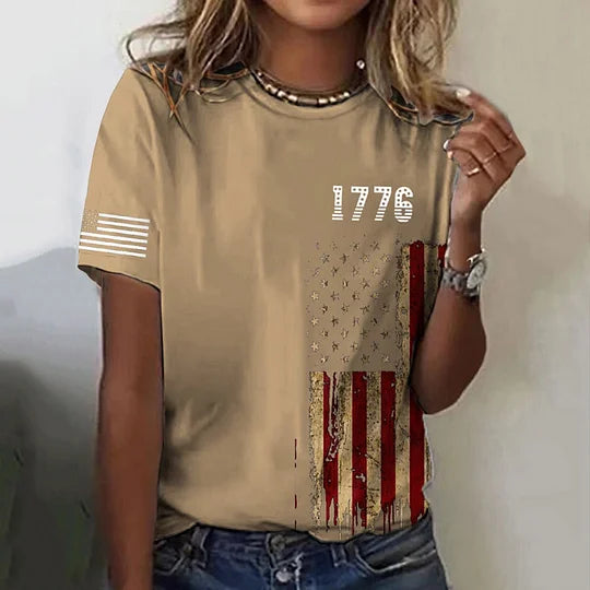 Women's 1776' Flag Graphic T-shirt - BundleWear