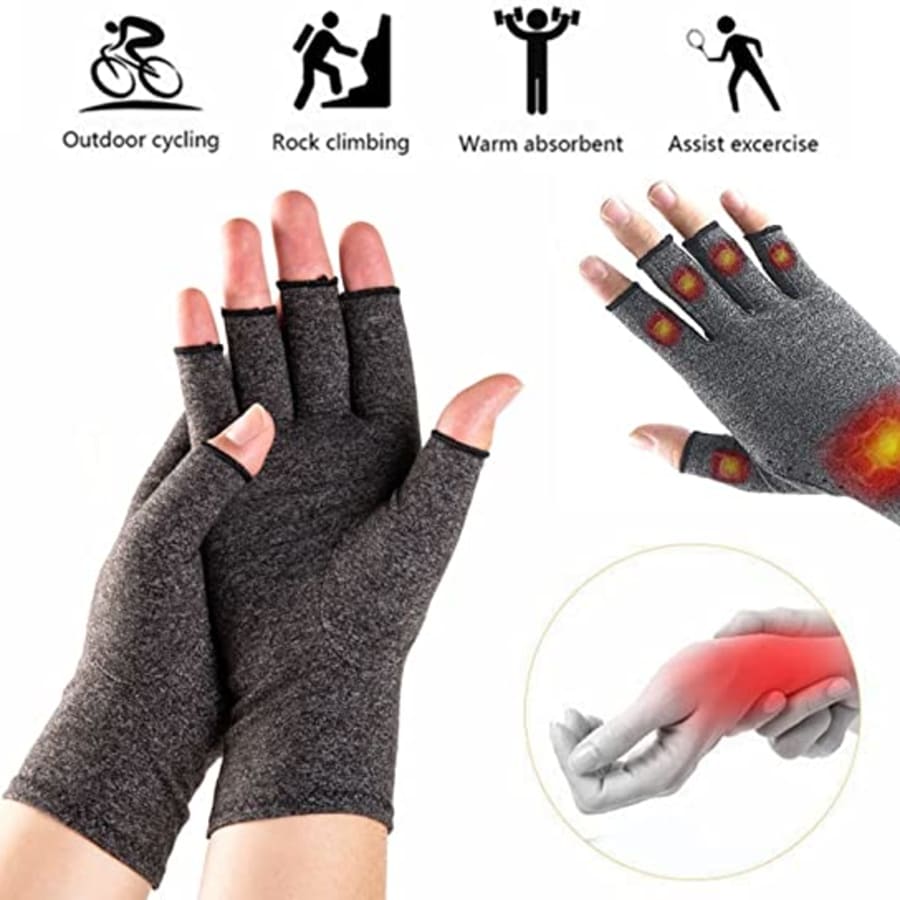Compression Active Gloves - Compression Gloves for Arthritis & Joint Pain Support - Men's & Women's Fingerless Gloves to Support Circulation(2 pair) - MATCHING MASTER